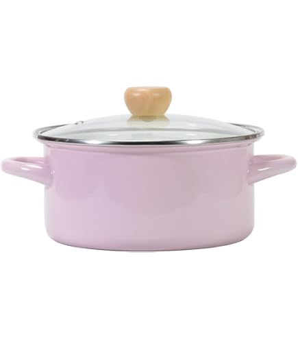 Amazon｜ベストコ 両手鍋 ホーロー キャセロール 20cm ガラス蓋付き IH